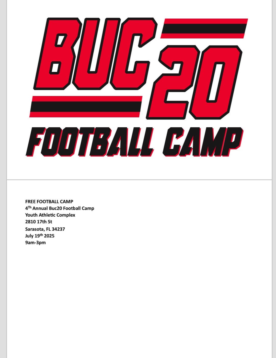 BUC 20 Football Camp